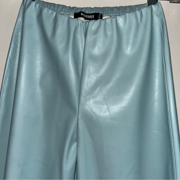 Missguided Faux Leather Wide Leg Pants - Picture 3 of 5